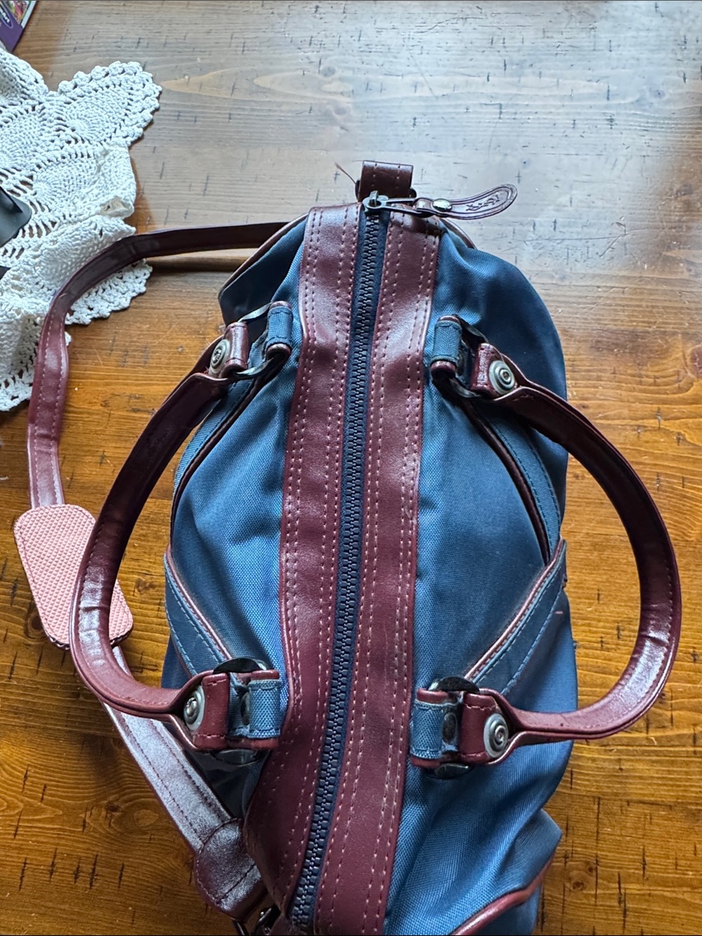YSL Blue and Brown PURSE/Duffel Bag - Picture 7 of 10